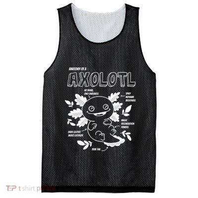 Cute Axolotl Shirt, Anatomy Of A Axolotl Funny Girls Boys Mesh Reversible Basketball Jersey Tank