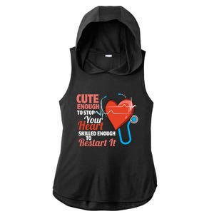 Cute And Skilled Nurse Heartbeat Magician Gift Ladies PosiCharge Tri-Blend Wicking Draft Hoodie Tank