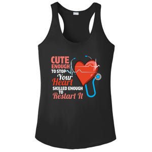 Cute And Skilled Nurse Heartbeat Magician Gift Ladies PosiCharge Competitor Racerback Tank