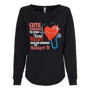 Cute And Skilled Nurse Heartbeat Magician Gift Womens California Wash Sweatshirt