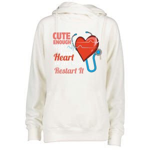 Cute And Skilled Nurse Heartbeat Magician Gift Womens Funnel Neck Pullover Hood