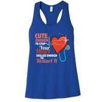 Cute And Skilled Nurse Heartbeat Magician Gift Women's Racerback Tank