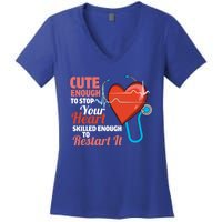 Cute And Skilled Nurse Heartbeat Magician Gift Women's V-Neck T-Shirt