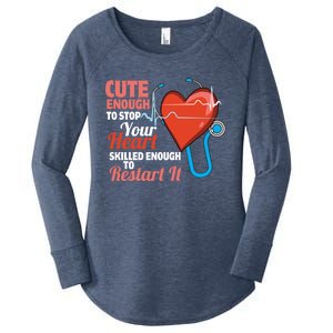 Cute And Skilled Nurse Heartbeat Magician Gift Women's Perfect Tri Tunic Long Sleeve Shirt