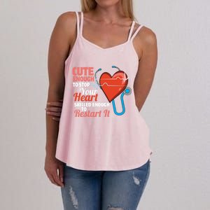 Cute And Skilled Nurse Heartbeat Magician Gift Women's Strappy Tank