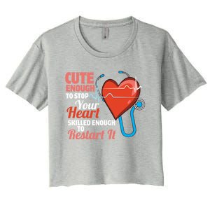 Cute And Skilled Nurse Heartbeat Magician Gift Women's Crop Top Tee