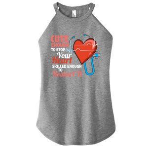 Cute And Skilled Nurse Heartbeat Magician Gift Women's Perfect Tri Rocker Tank