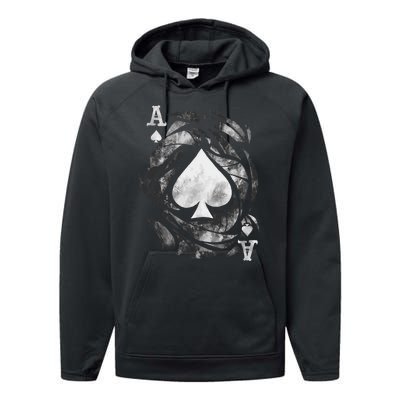 Card Ace Spades Play Playing Performance Fleece Hoodie