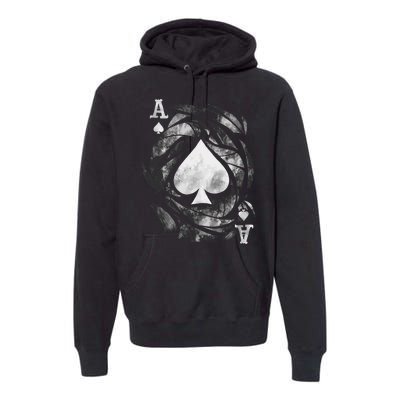 Card Ace Spades Play Playing Premium Hoodie