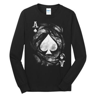 Card Ace Spades Play Playing Tall Long Sleeve T-Shirt