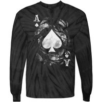 Card Ace Spades Play Playing Tie-Dye Long Sleeve Shirt