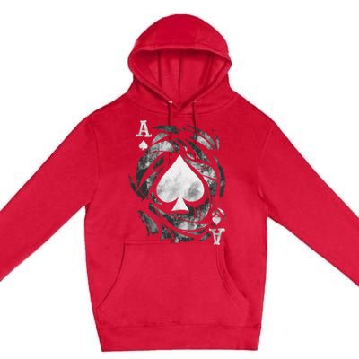 Card Ace Spades Play Playing Premium Pullover Hoodie