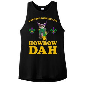 Cash Me Some Beads Howbow Dah Mardi Gras Ladies PosiCharge Tri-Blend Wicking Tank