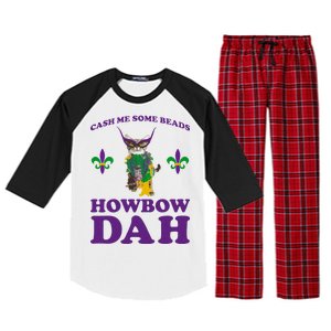 Cash Me Some Beads Howbow Dah Mardi Gras Raglan Sleeve Pajama Set