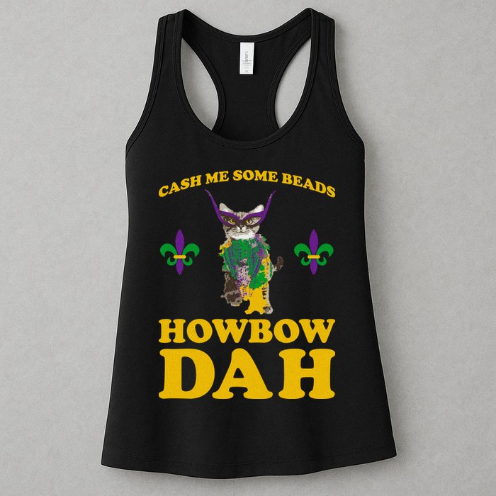 Cash Me Some Beads Howbow Dah Mardi Gras Womens Tank Top