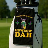 Cash Me Some Beads Howbow Dah Mardi Gras Golf Towel