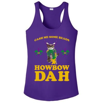 Cash Me Some Beads Howbow Dah Mardi Gras Ladies PosiCharge Competitor Racerback Tank