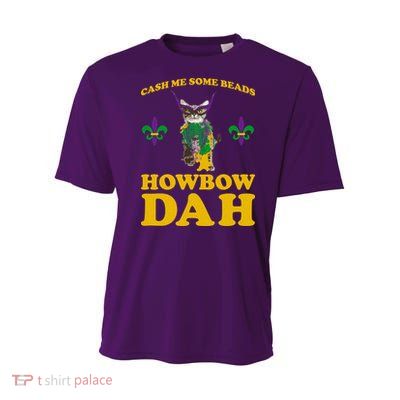Cash Me Some Beads Howbow Dah Mardi Gras Youth Performance Sprint T-Shirt
