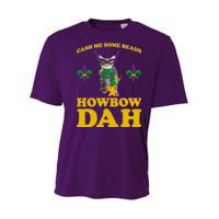 Cash Me Some Beads Howbow Dah Mardi Gras Youth Performance Sprint T-Shirt