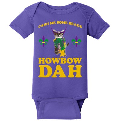 Cash Me Some Beads Howbow Dah Mardi Gras Baby Bodysuit