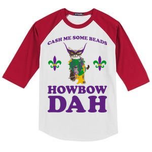 Cash Me Some Beads Howbow Dah Mardi Gras Kids Colorblock Raglan Jersey