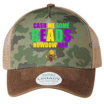 Cash Me Some Beads Howbow Dah! Mardi Gras New Orleans Legacy Tie Dye Trucker Hat