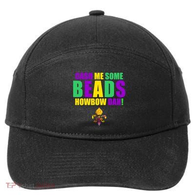 Cash Me Some Beads Howbow Dah! Mardi Gras New Orleans 7-Panel Snapback Hat