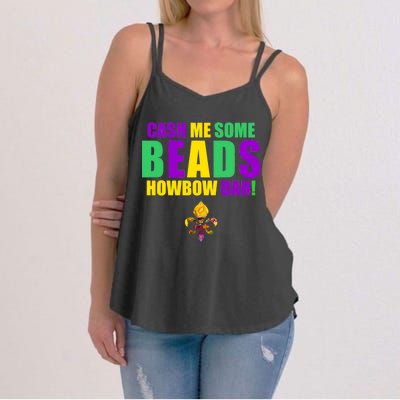 Cash Me Some Beads Howbow Dah! Mardi Gras New Orleans Women's Strappy Tank