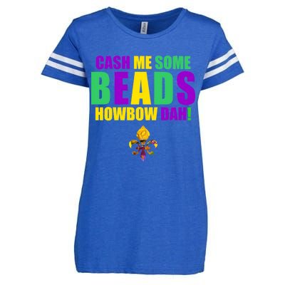 Cash Me Some Beads Howbow Dah! Mardi Gras New Orleans Enza Ladies Jersey Football T-Shirt