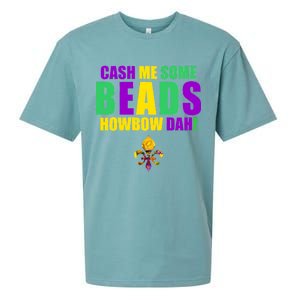 Cash Me Some Beads Howbow Dah! Mardi Gras New Orleans Sueded Cloud Jersey T-Shirt