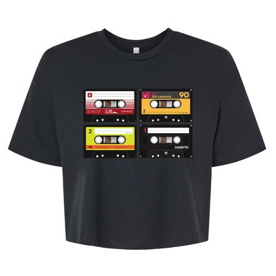 Cassette Tapes Music Mixtape Vintage Retro 80s Tech Bella+Canvas Jersey Crop Tee