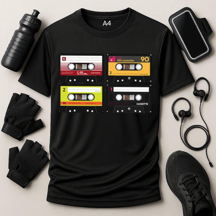 Cassette Tapes Music Mixtape Vintage Retro 80s Tech Performance Shirt