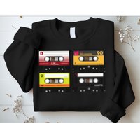 Cassette Tapes Music Mixtape Vintage Retro 80s Tech Sweatshirt