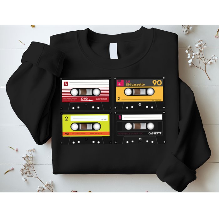 Cassette Tapes Music Mixtape Vintage Retro 80s Tech Sweatshirt