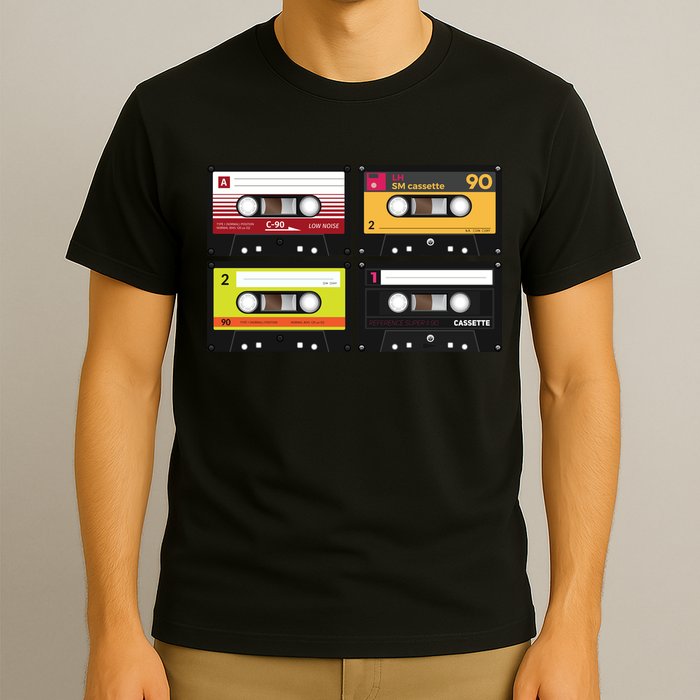 Cassette Tapes Music Mixtape Vintage Retro 80s Tech T-Shirt