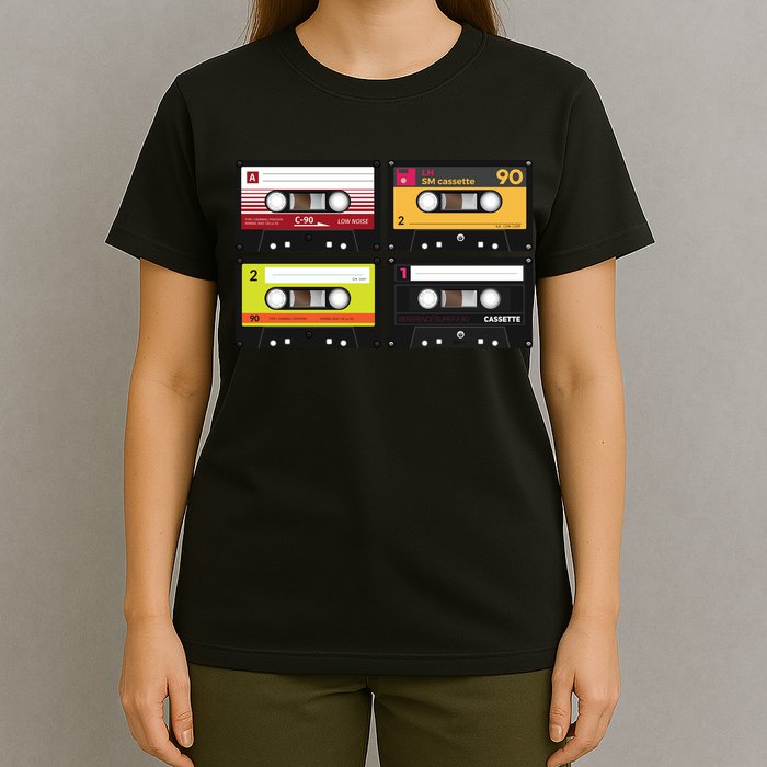 Cassette Tapes Music Mixtape Vintage Retro 80s Tech T-Shirt