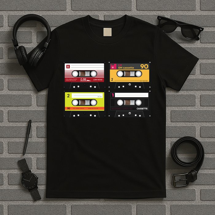 Cassette Tapes Music Mixtape Vintage Retro 80s Tech T-Shirt