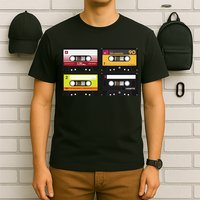 Cassette Tapes Music Mixtape Vintage Retro 80s Tech T-Shirt