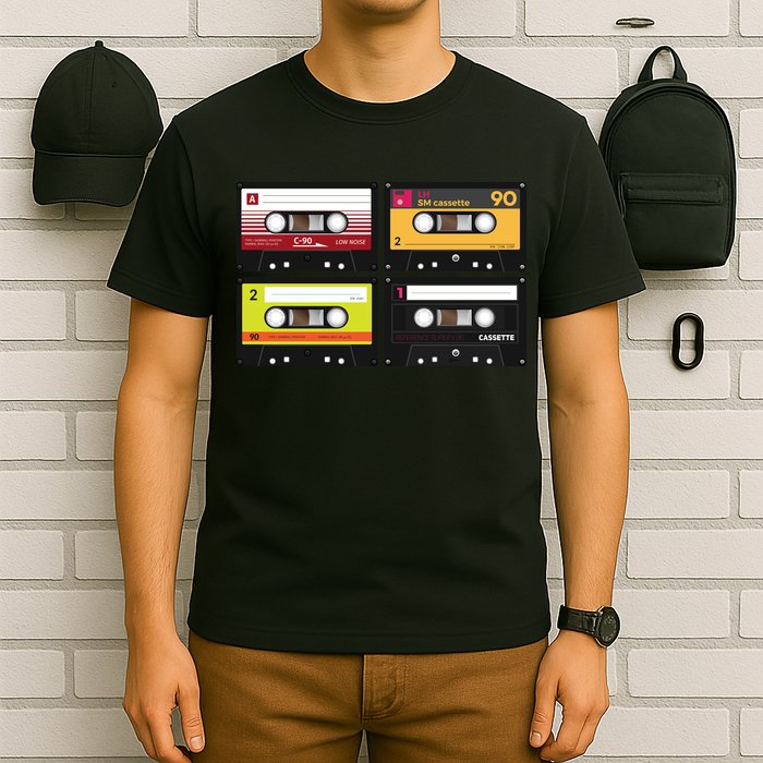 Cassette Tapes Music Mixtape Vintage Retro 80s Tech T-Shirt