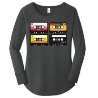 Cassette Tapes Music Mixtape Vintage Retro 80s Tech Women's Perfect Tri Tunic Long Sleeve Shirt