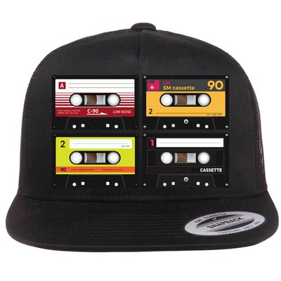 Cassette Tapes Music Mixtape Vintage Retro 80s Tech Flatbill Hat