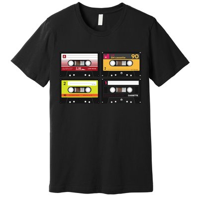 Cassette Tapes Music Mixtape Vintage Retro 80s Tech Premium T-Shirt
