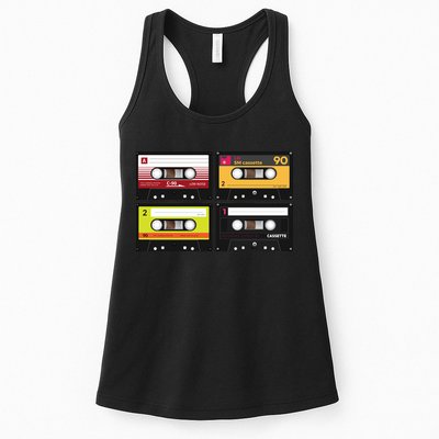 Cassette Tapes Music Mixtape Vintage Retro 80s Tech Womens Tank Top