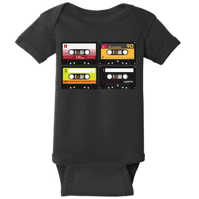 Cassette Tapes Music Mixtape Vintage Retro 80s Tech Baby Bodysuit