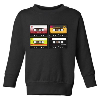 Cassette Tapes Music Mixtape Vintage Retro 80s Tech Toddler Sweatshirt