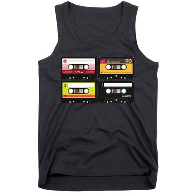 Cassette Tapes Music Mixtape Vintage Retro 80s Tech Tank Top
