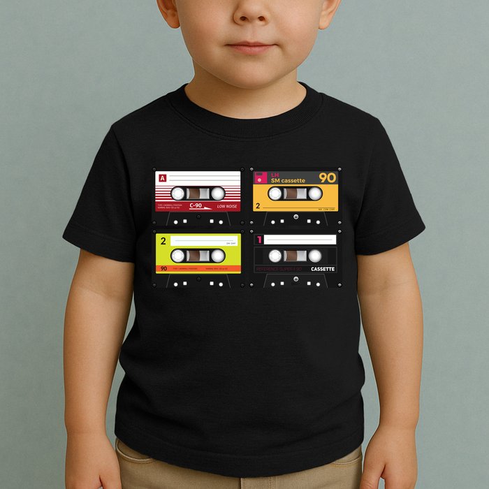 Cassette Tapes Music Mixtape Vintage Retro 80s Tech Toddler T-Shirt