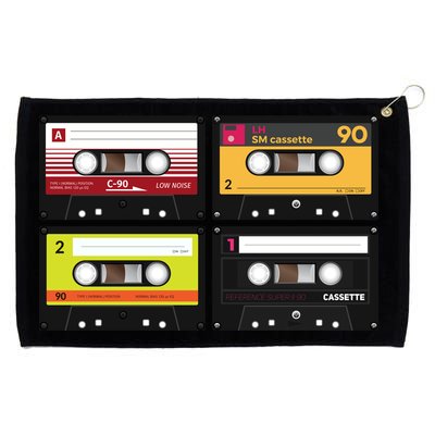 Cassette Tapes Music Mixtape Vintage Retro 80s Tech Grommeted Golf Towel
