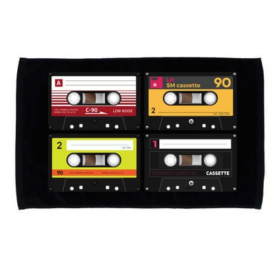 Cassette Tapes Music Mixtape Vintage Retro 80s Tech Microfiber Hand Towel