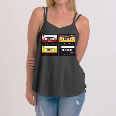 Cassette Tapes Music Mixtape Vintage Retro 80s Tech Women's Strappy Tank